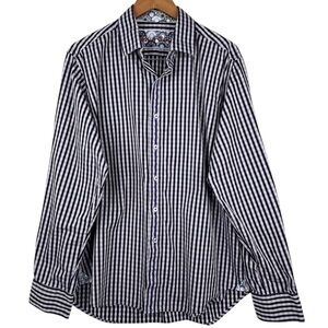 Robert Graham Classic Fit Purples Grey Houndstooth & Floral Mandela Flip Cuff XL